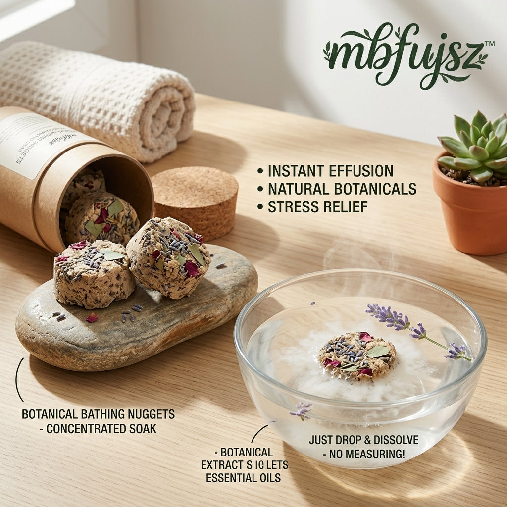mbfujsz™ Botanical Bathing Nuggets – Aromatherapy Stress Relief Soak – Natural Herbal Fizzy Bath Drops with Essential Oils – Concentrated Spa-Quality Relaxation Experience