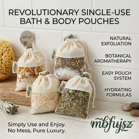 mbfujsz™ Single-Use Herbal Bath Pouches - Natural Exfoliating Bath Tea Bags with Oatmeal, Lavender, Citrus & Botanical Herbs for Aromatherapy, Hydration & Mess-Free Tub Soak - Spa Gift Set